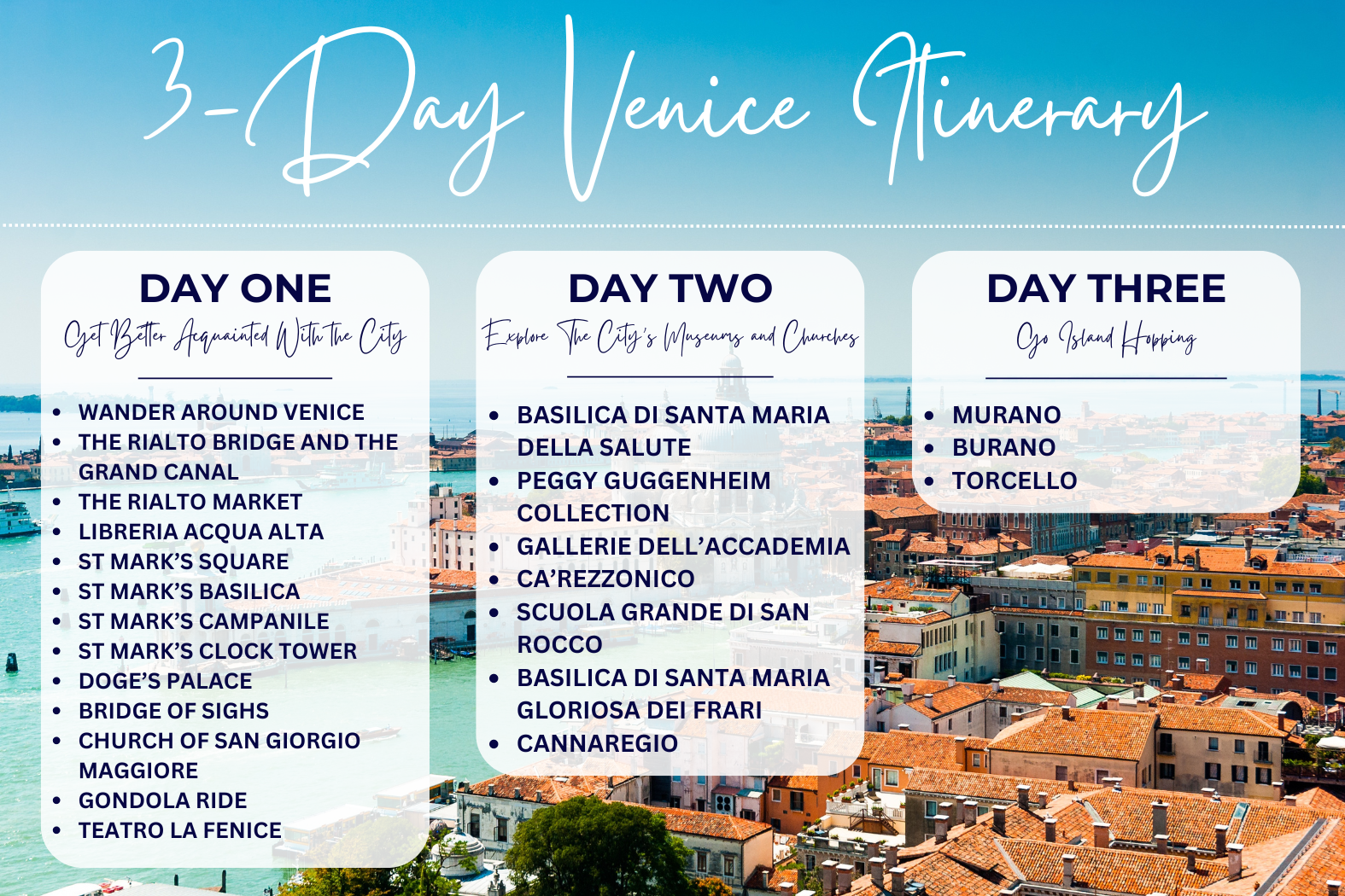 3 Day Venice Itinerary Overview