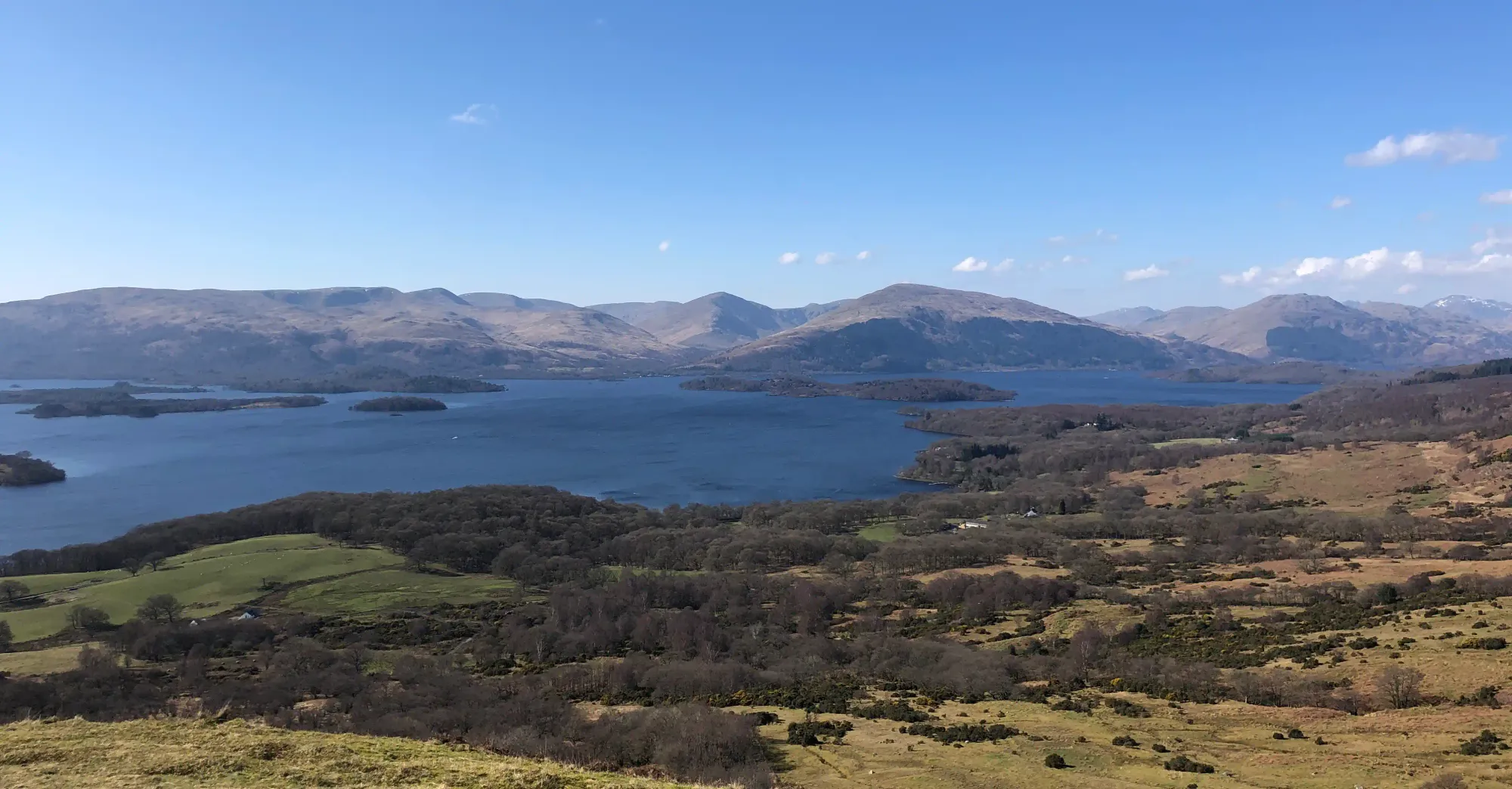 I climbed Conic Hill in March and we were lucky to get beautiful blue clear skies