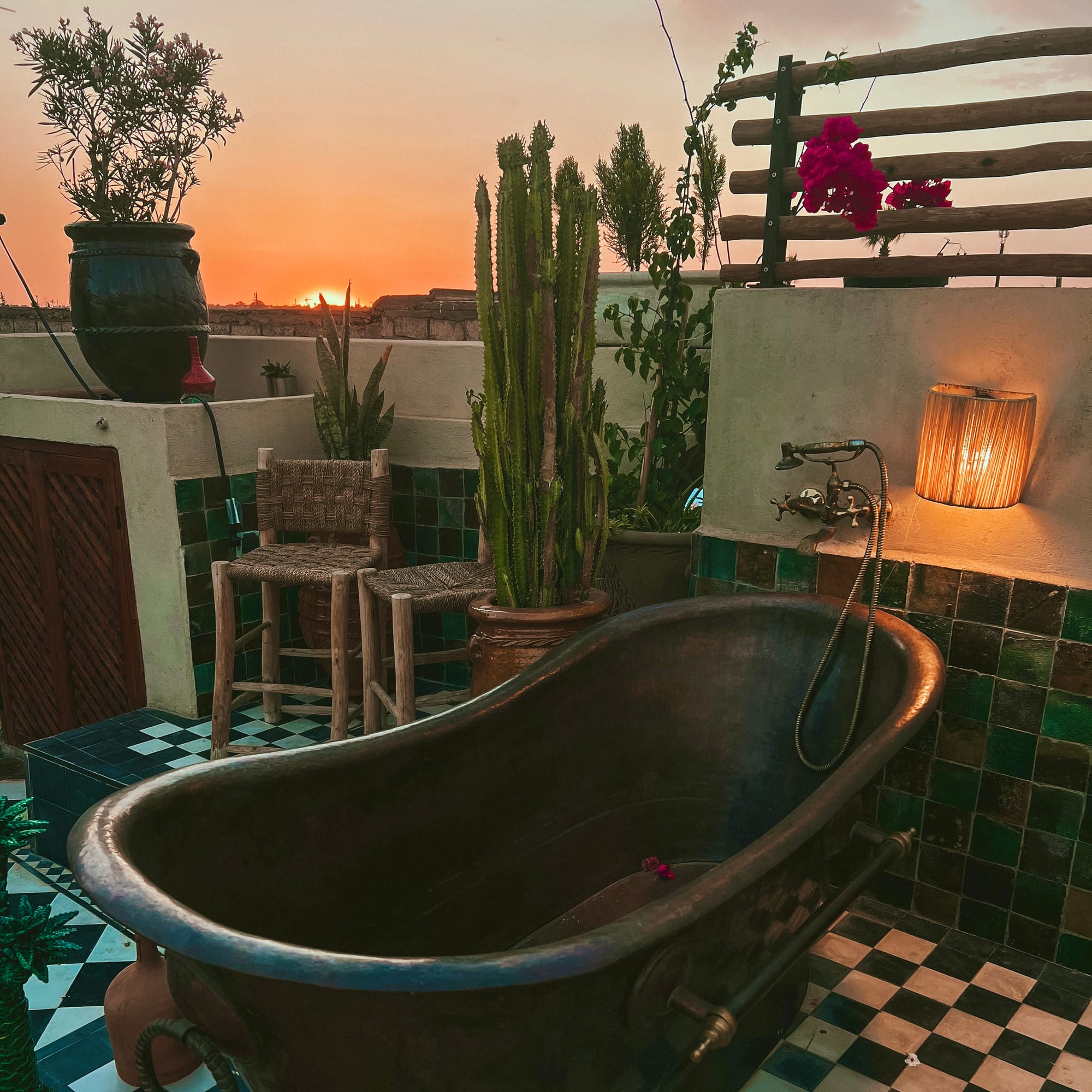 Le Petit Kenzara Rooftop at Sunset