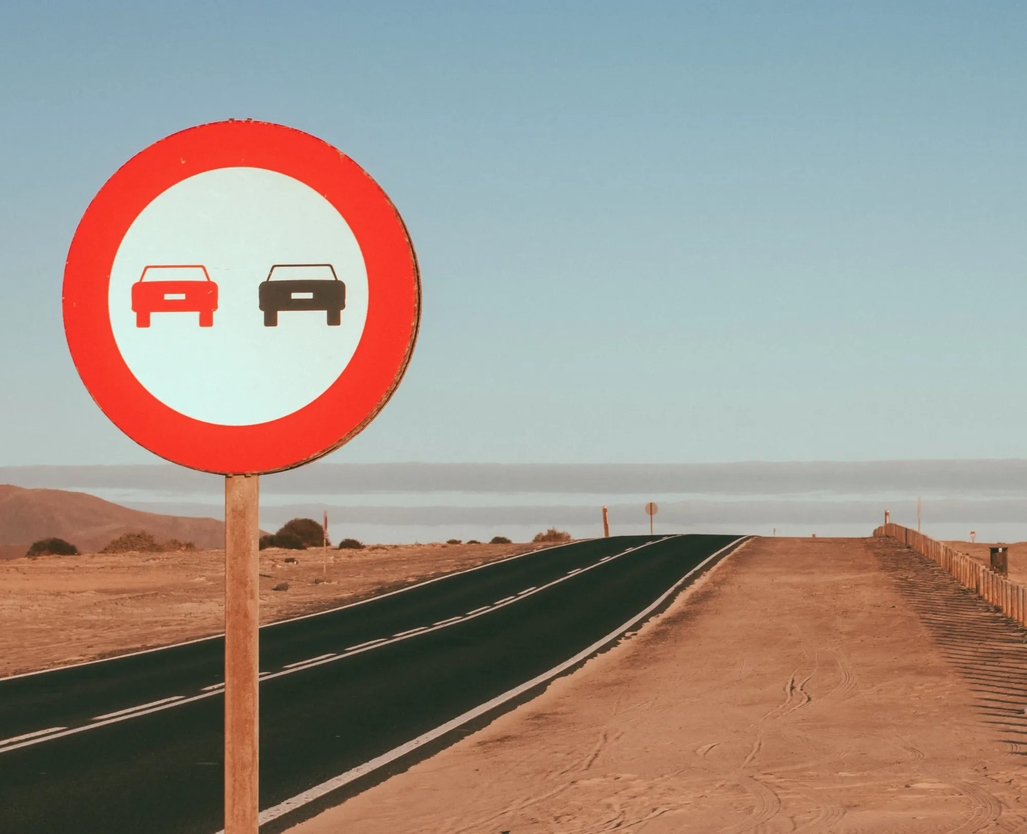 No Overtaking Sign in Morocco