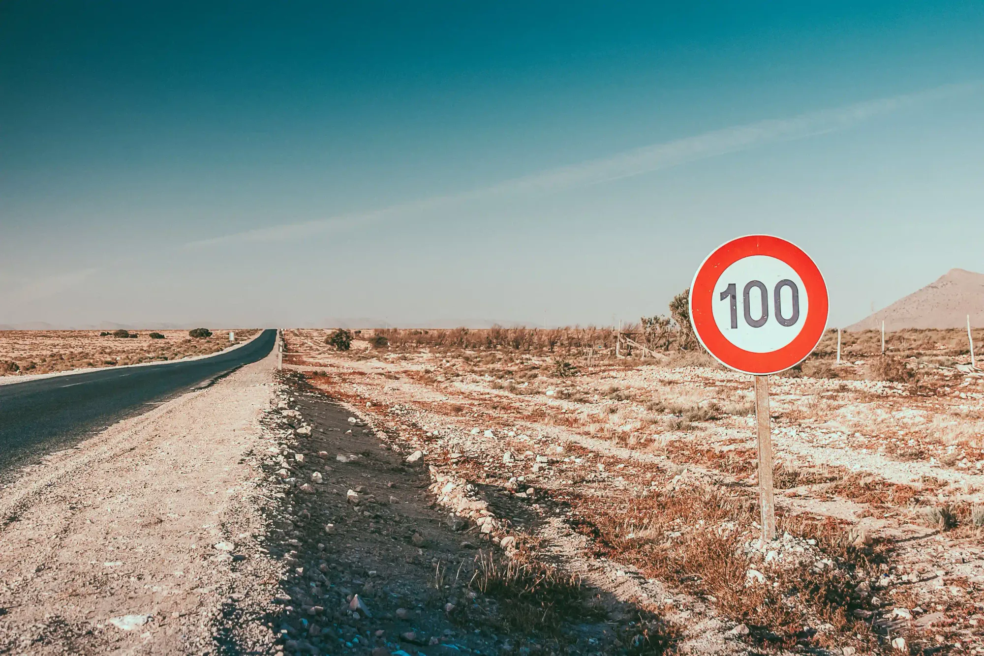 Speed Limit Sign in Morocco