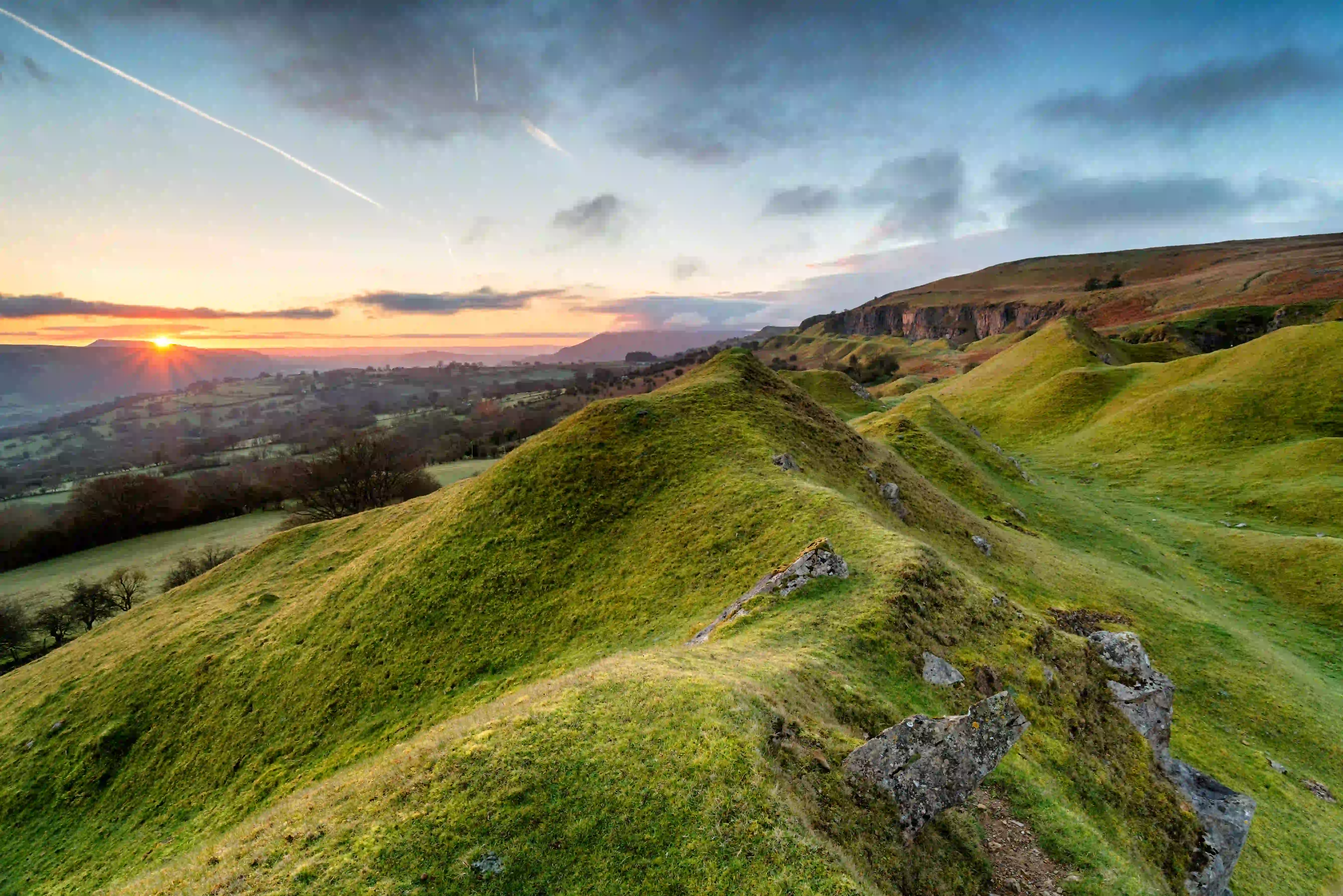 Brecon Beacons at sunrise, Wales.