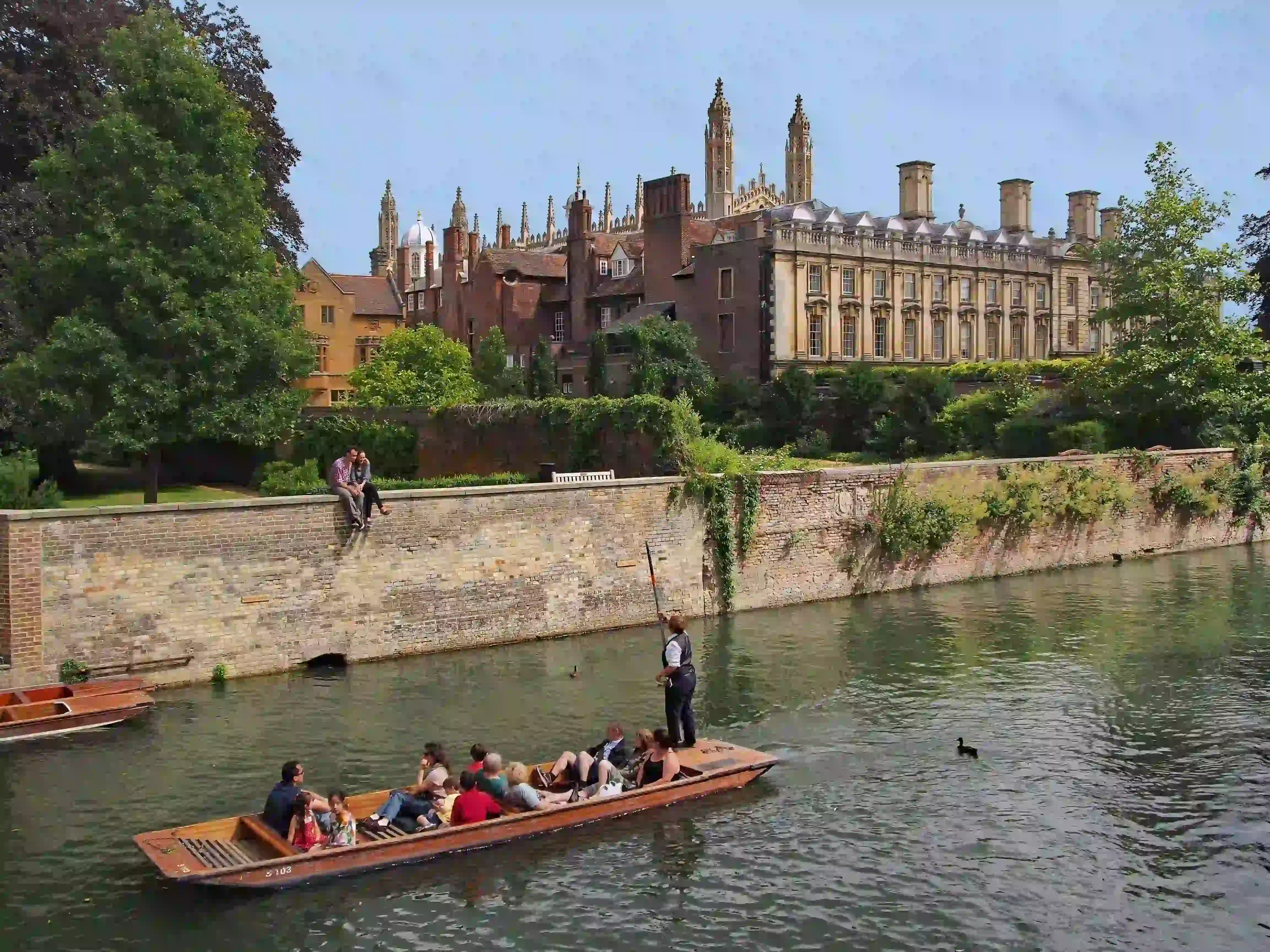 Punting on the River Cam, Cambridge, England.