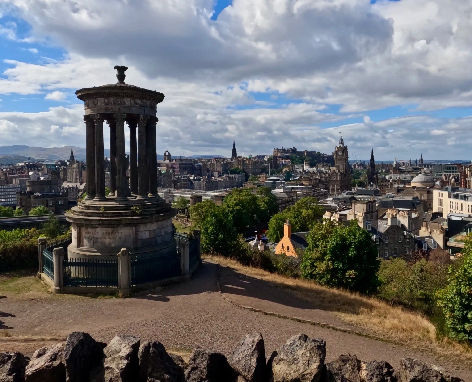 View over the city from Calton Hill, Edinburgh, Scotland.