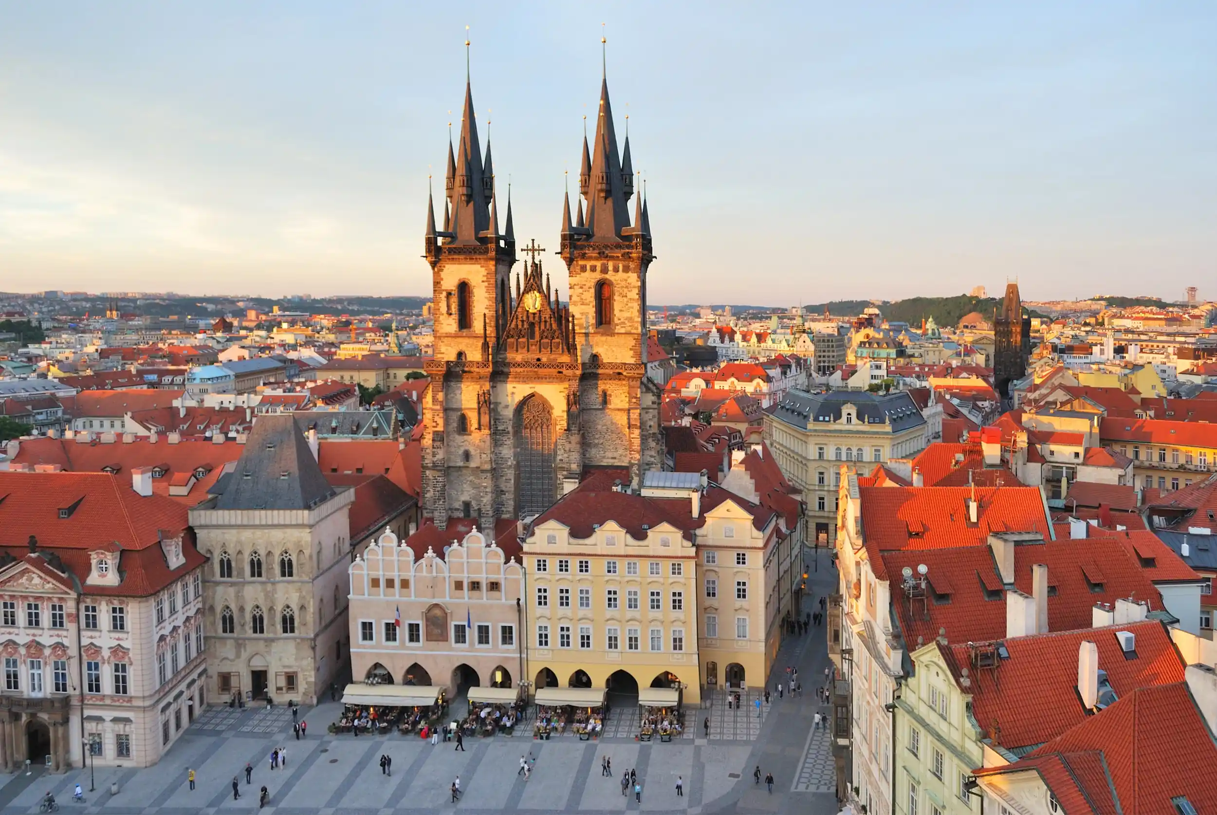 View over the Old Town Square, Prague, Czechia.