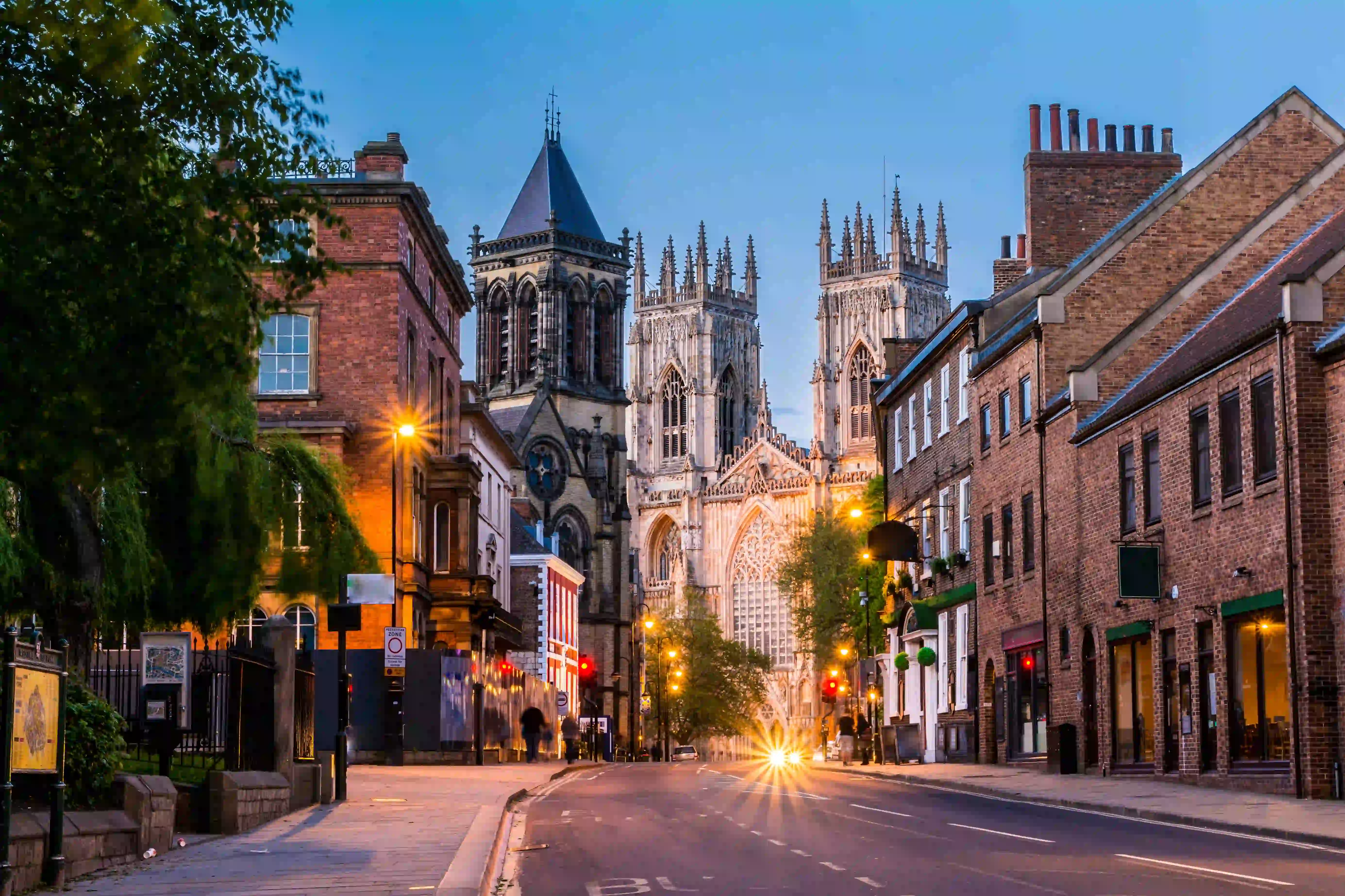 York at night, England.