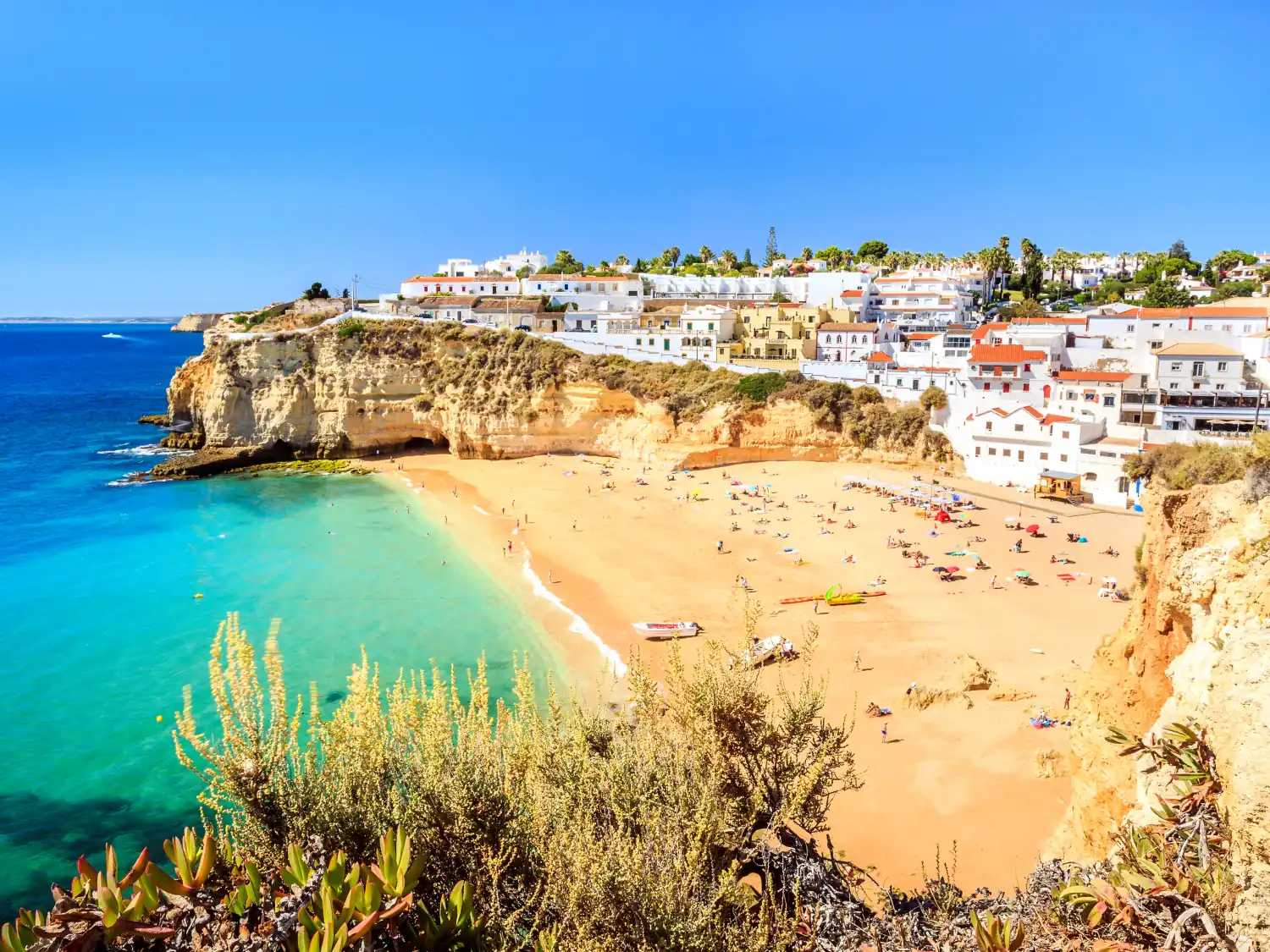 Beautiful beach in Carvoeiro, Algarve, Portugal