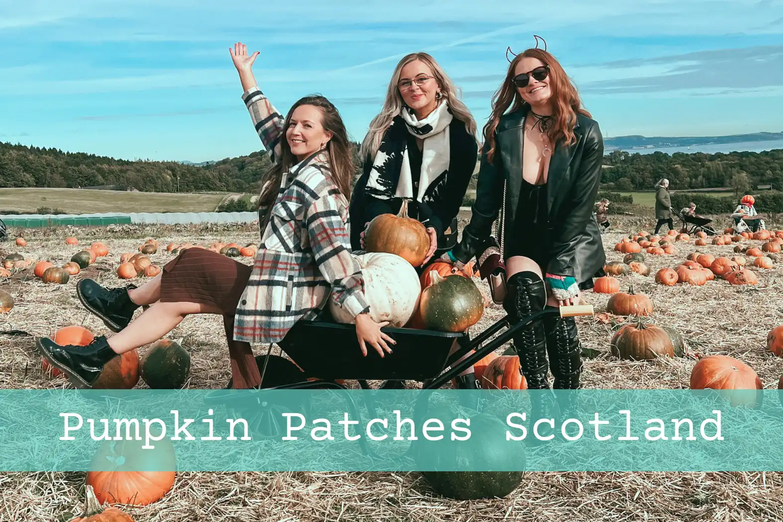 Three Friends at Craigie's Farm Pumpkin Patch